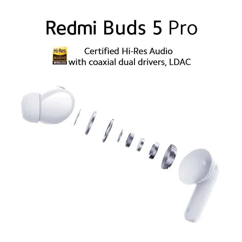 Original Xiaomi Redmi Buds 5 Pro Noise Cancelling Bluetooth TWS Earphone 40H Battery Life Call Anti Wind Noise Xiaomi Earbud