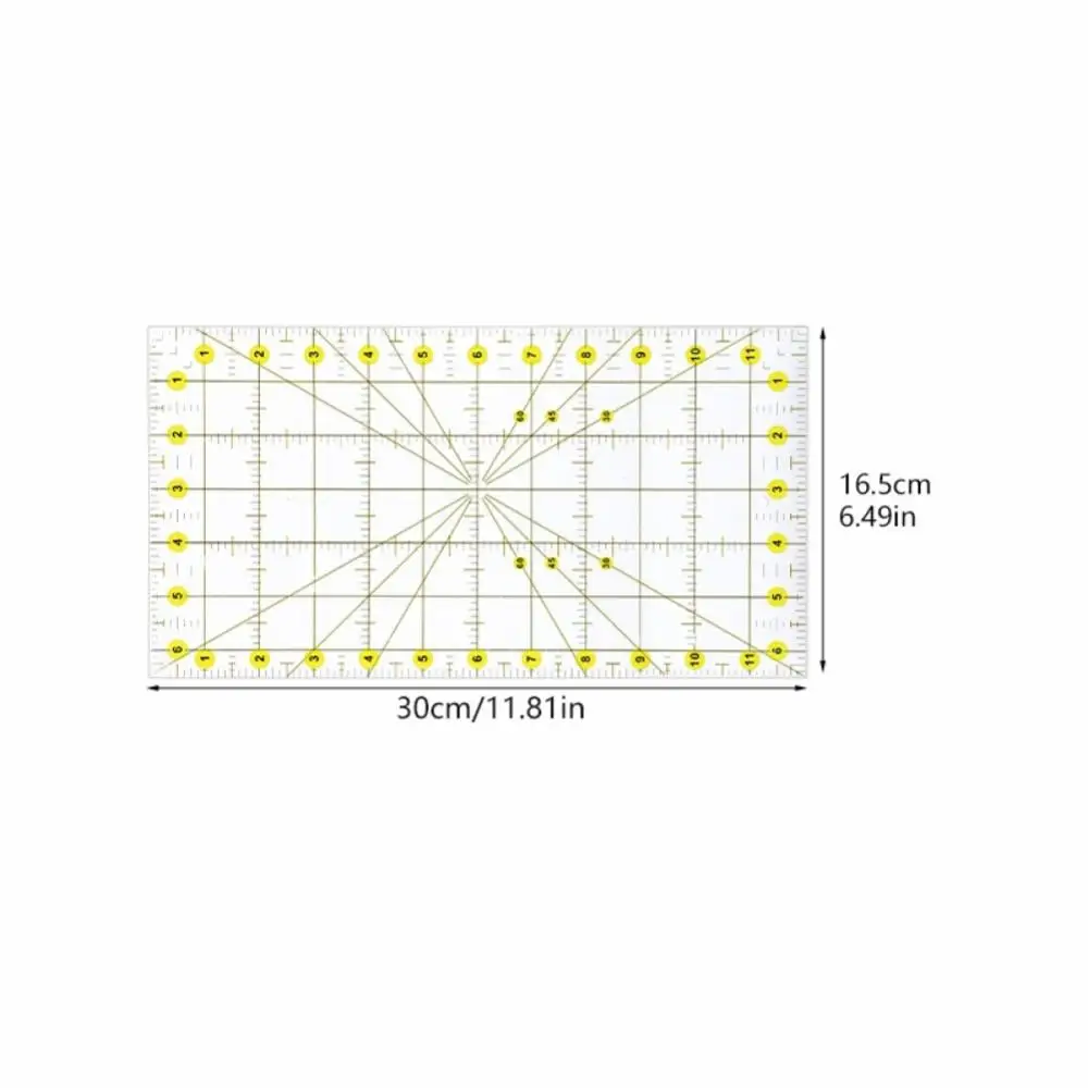 Acrylic English System Quilter Ruler Cutting Sewing Patchwork Rule for Precision Cutting Fabric Paper / Sewing / Crafts Template