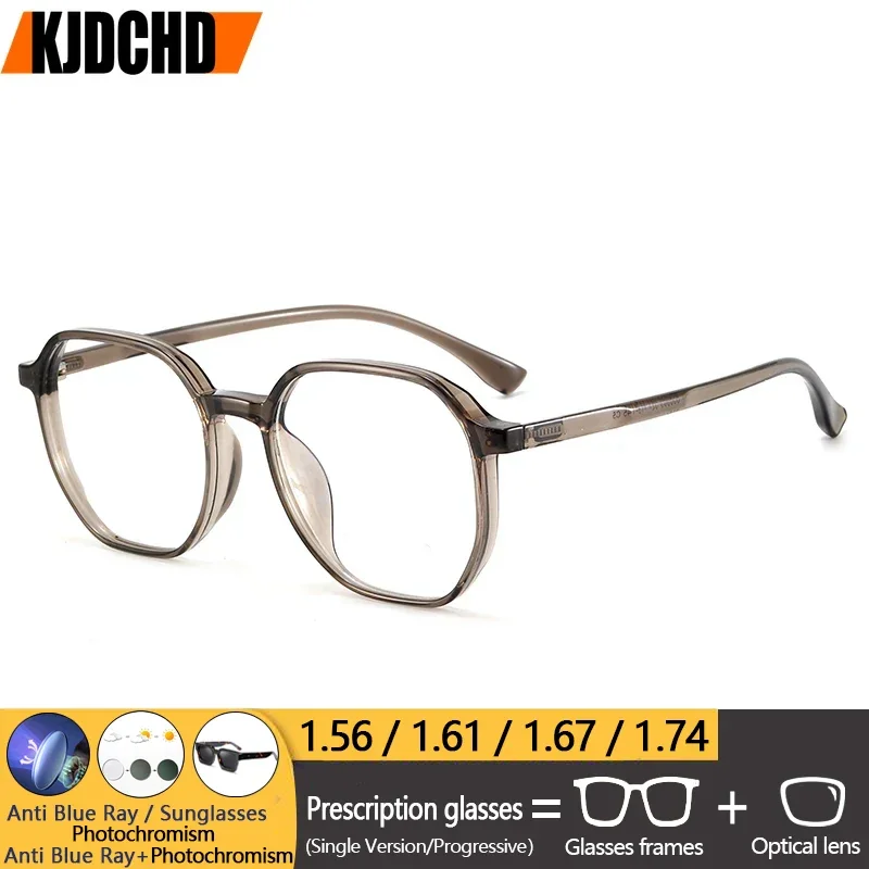 

KJDCHD TR90 Retro Polygon Eyeglasses for Men And Women Prescription Myopia Presbyopia Progressive Optical Lenses Simple Fashion