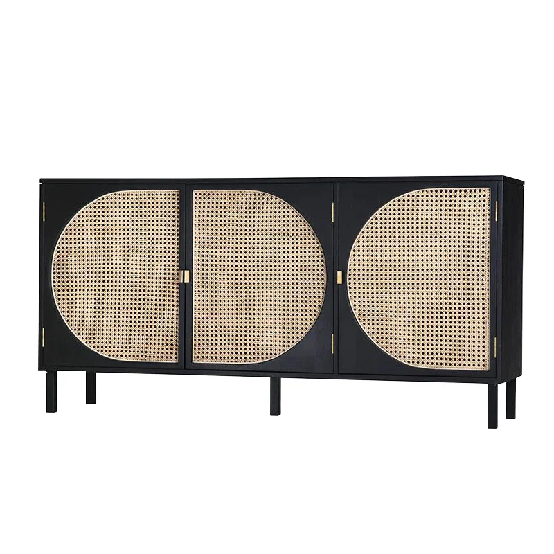 

zq Sideboard Cabinet Rattan Home Large Capacity Entrance Cabinet Storage Cabinet Simple Modern