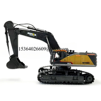 Huina 1592 1:14 22Ch Scale Construction Car Rc Hydraulic Backhoe Loader Toy Excavator Alloy Metal Radio Control Big Truck