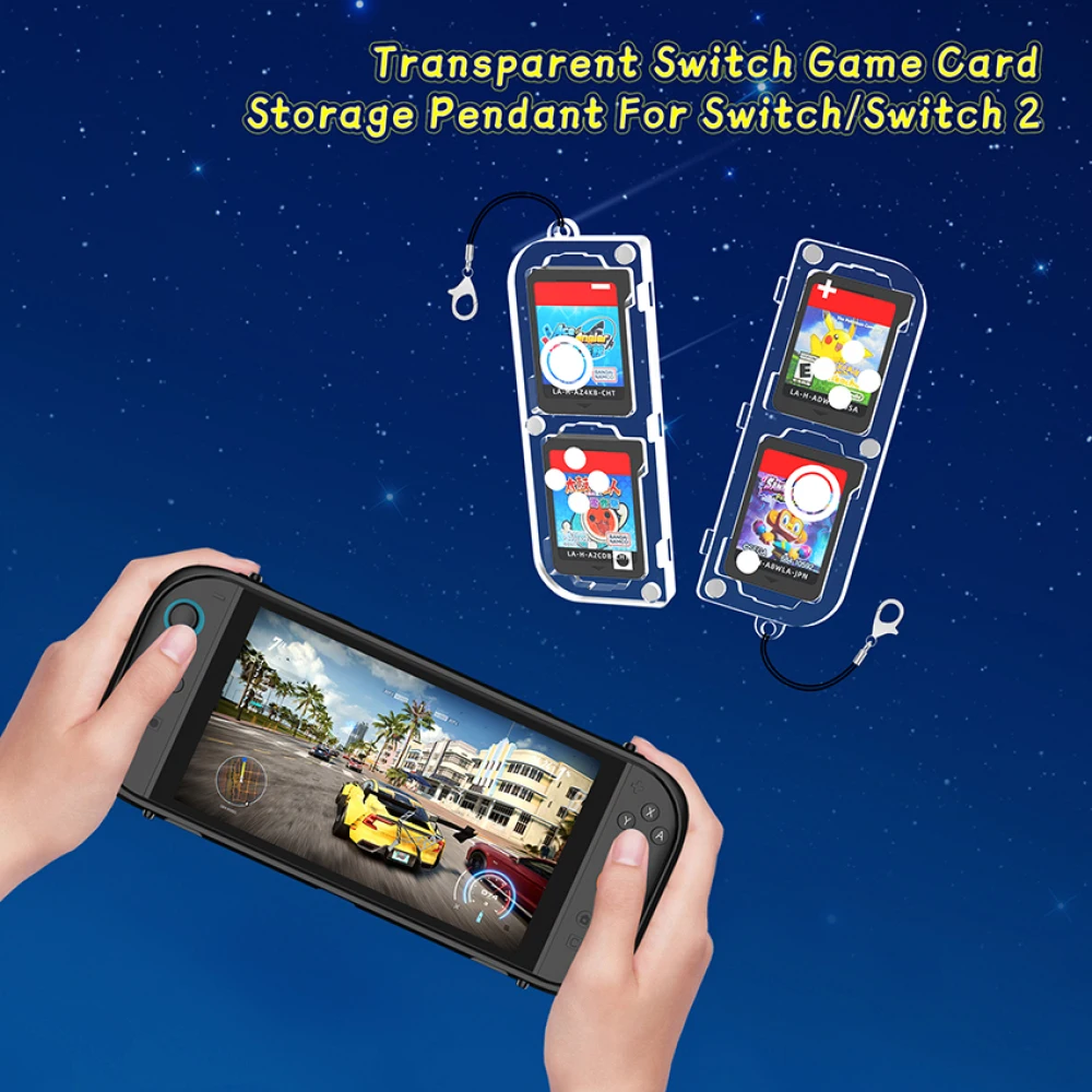 Чехол для хранения игровых карт NS со шнурком и пряжкой, портативная прозрачная коробка для ПК для игровых карт Switch&Switch 2.