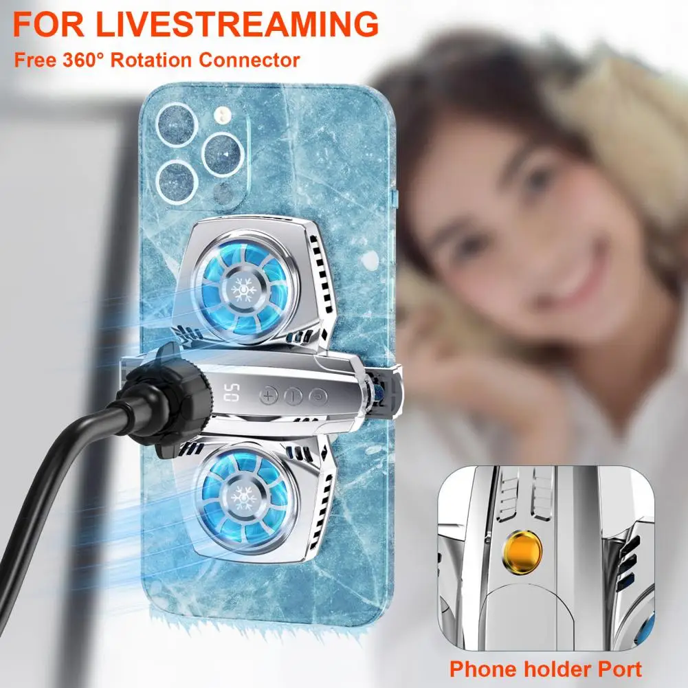 K4 Phone Cooler Quick Cooling Semiconductor Refrigeration Portable Digital Display Phone Tablet Cooling Clip for Live Streaming