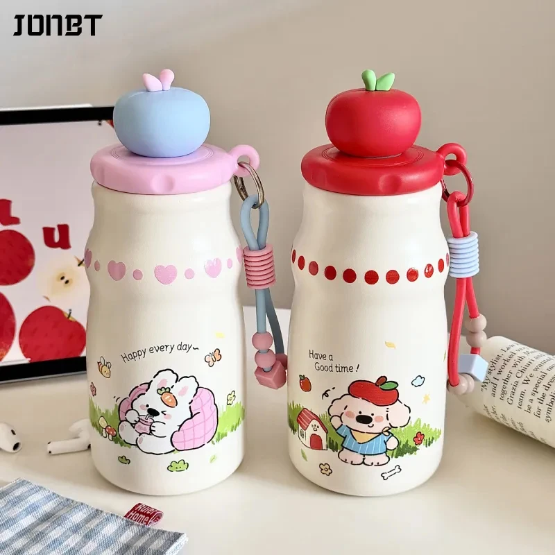 

500ML Kids Cartoon Thermal Water Bottles For Girls Boy 316 Stainless Steel Straw Cup Portable Hot and Cold Coffee Thermos Bottle