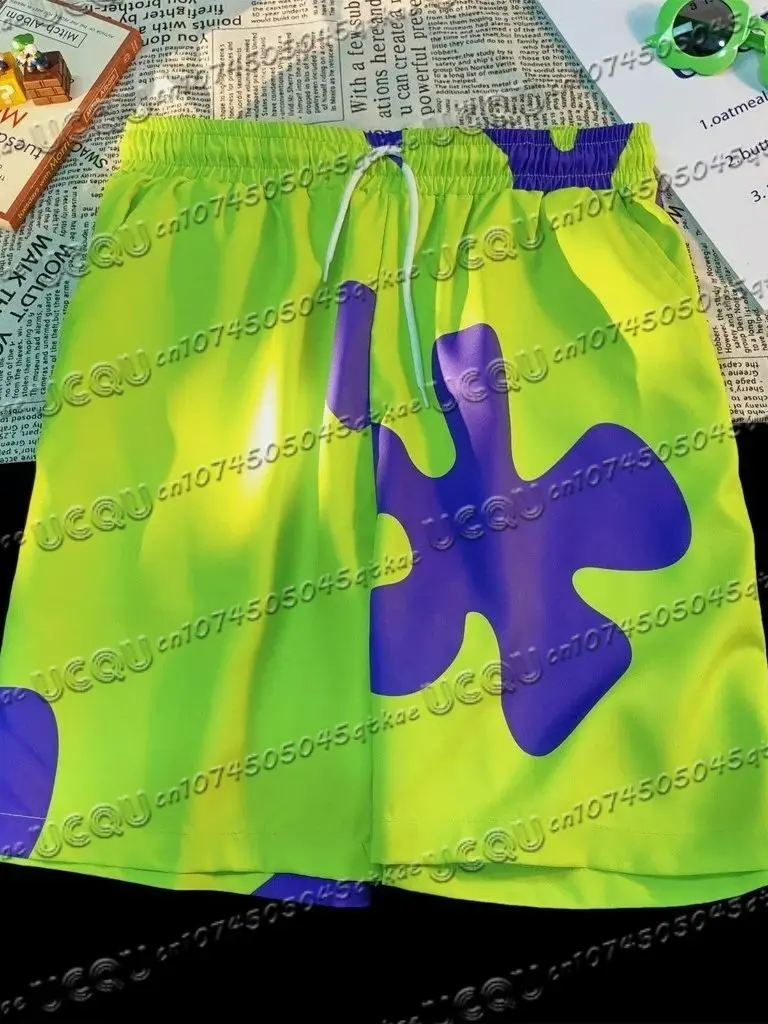 Pantaloncini sportivi da donna con stampa Patrick Star taglie forti Pantaloncini estivi casual con coulisse in vita Pantaloncini sportivi da corsa da uomo all'aperto