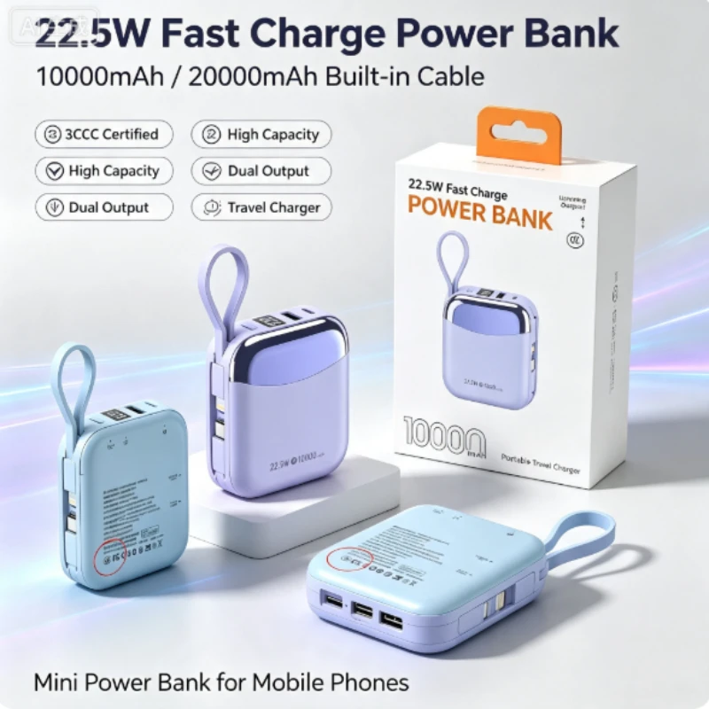 66W Fast Charge Power Bank CCC Chinese Certification 10000mAh Powerbank Mini External Battery for iPhone Xiaomi Huawei Samsung