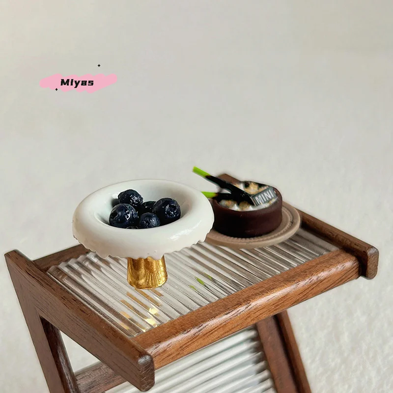 

1 шт., детский миниатюрный кукольный домик, чайная тарелка, десертная сковорода, поднос для фруктов, кухонные аксессуары на высоких ножках, модель ролевых игр, игрушка