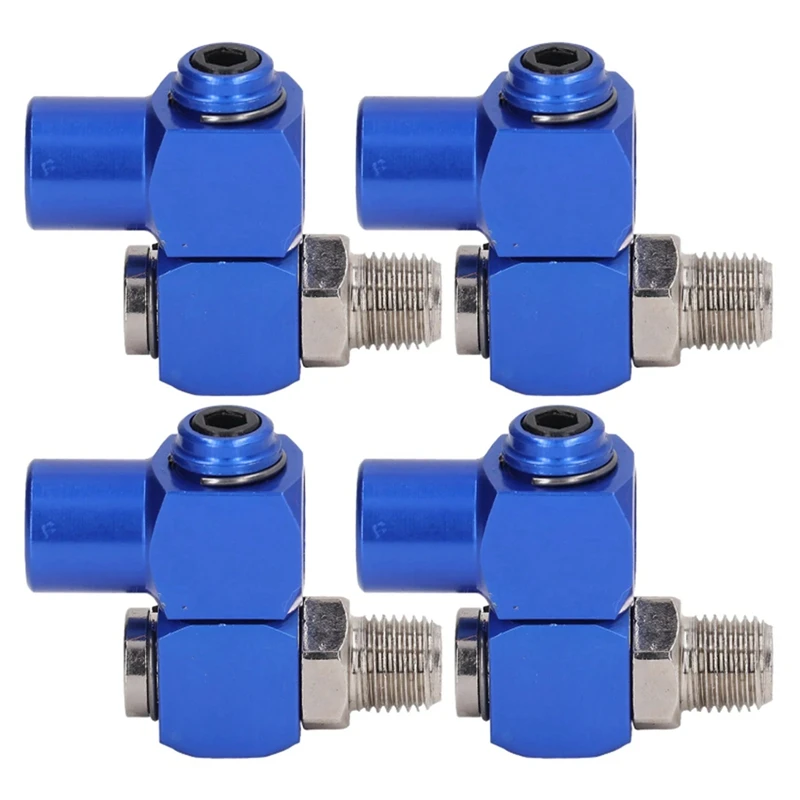 

New 1/4In NPT Swiveling Air Fitting Hose Connector 360° Rotating Pneumatic Tool Adapter 150PSI(4Pcs )