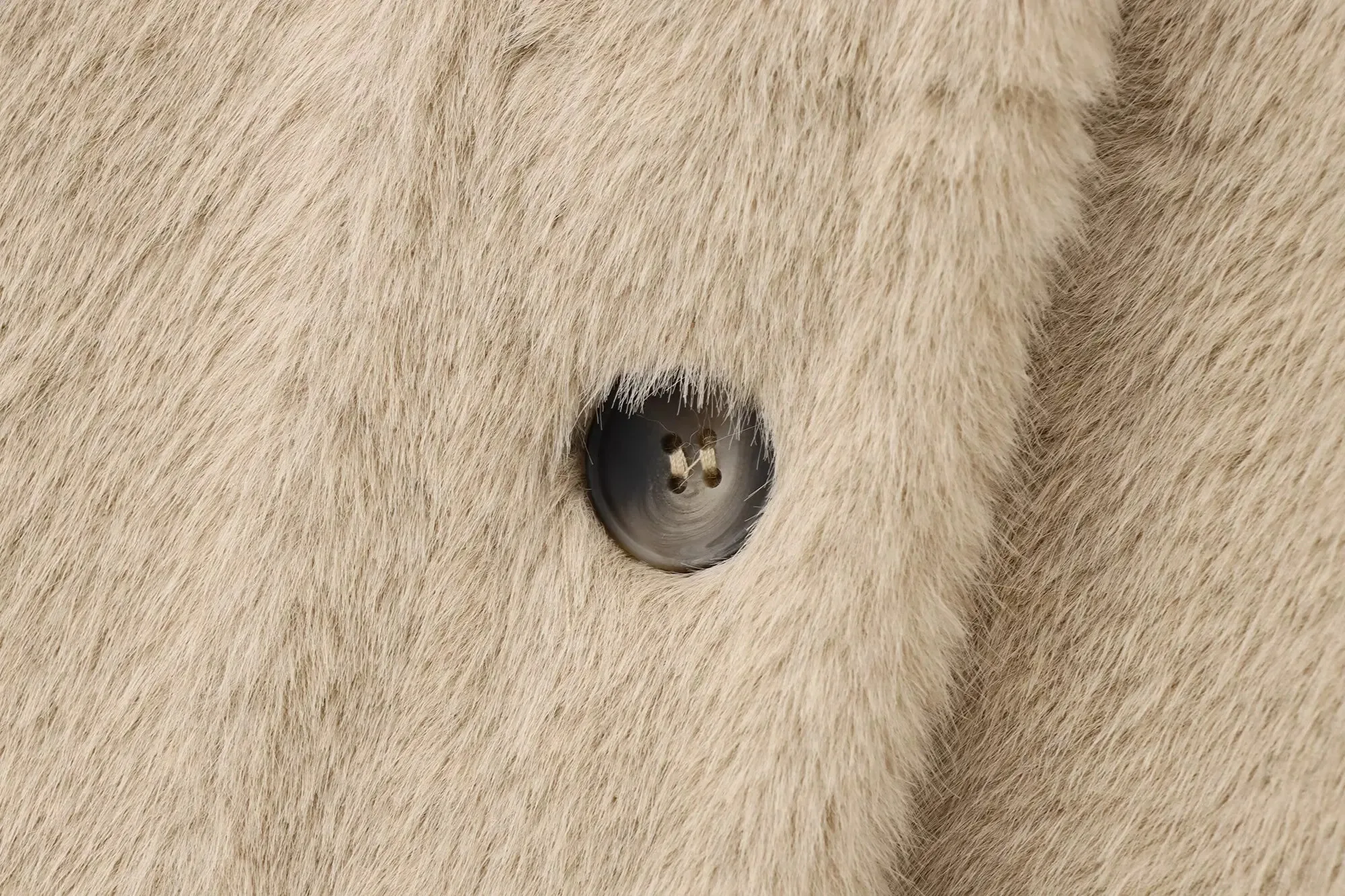 HH femmes automne nouvelle mode col rond simple boutonnage veste femme Chic en peluche fausse fourrure effet recadrée décontracté manteau lourd