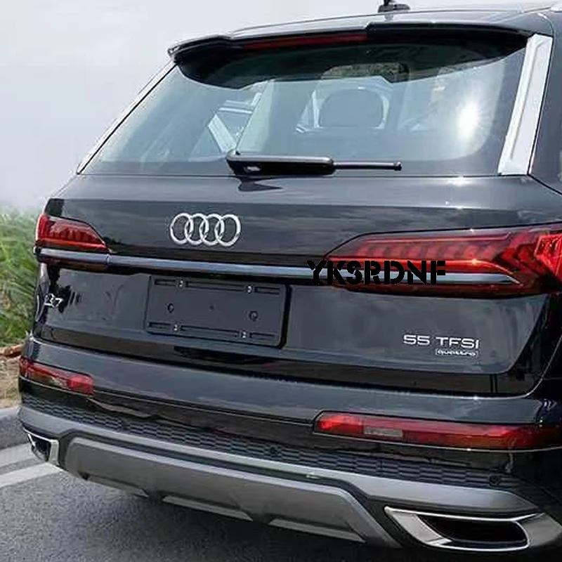 Beautify Fit for AUDI Q7 SQ7 2020-2021 2022 2023 Steel Black Rear Trunk Box Tail Gate Deocr Cover Trim Car Exterior Accessories