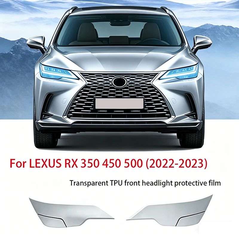 

For Lexus RX350 450h 500h 2022-2023 TPU Transparent Smoked Black Headlight Protective Film Anti-Scratch Sticker Repair Cover