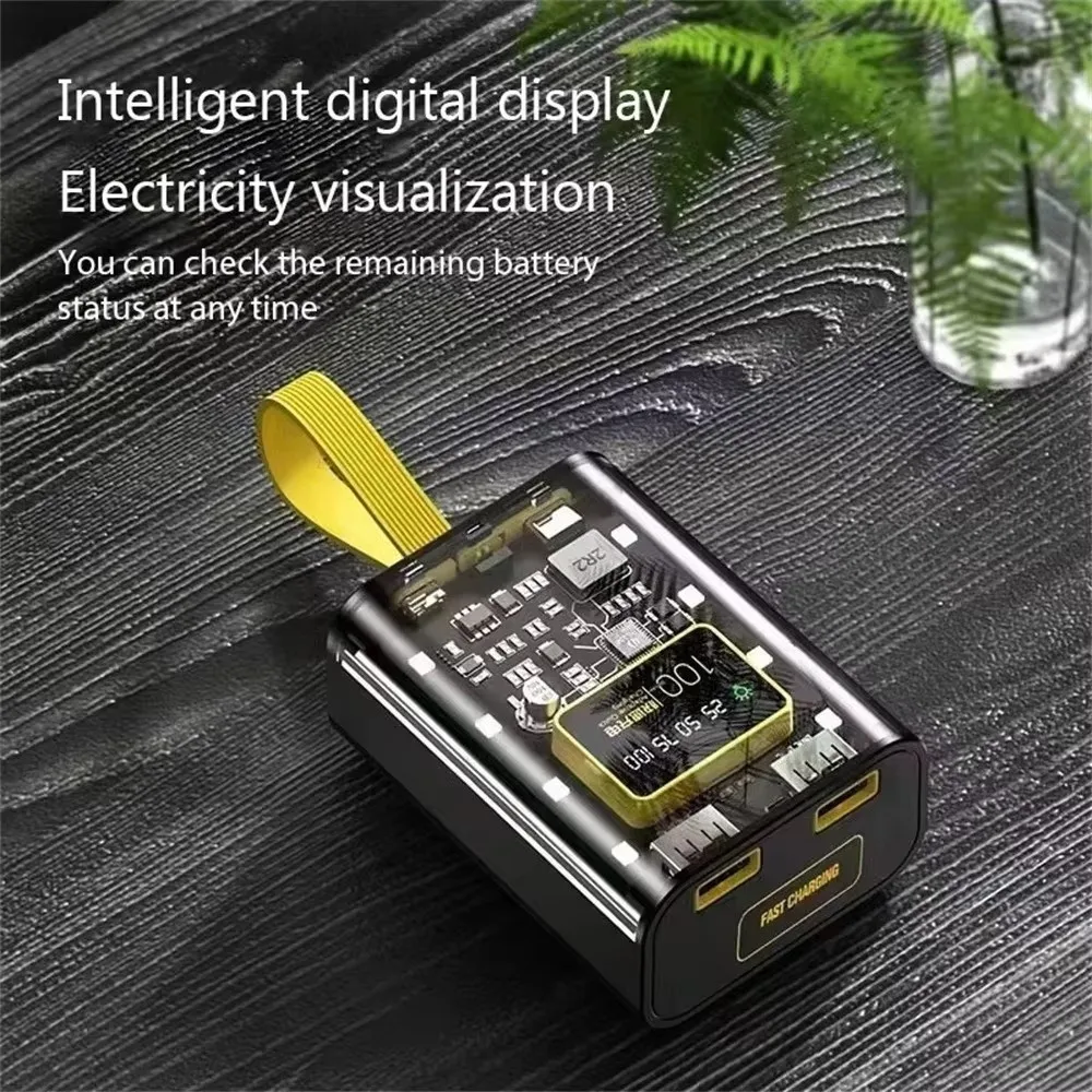 3*18650 DIY Power Bank Case Double USB Output LED Night Light Battery Storage Box Digital Display Transparent Shell