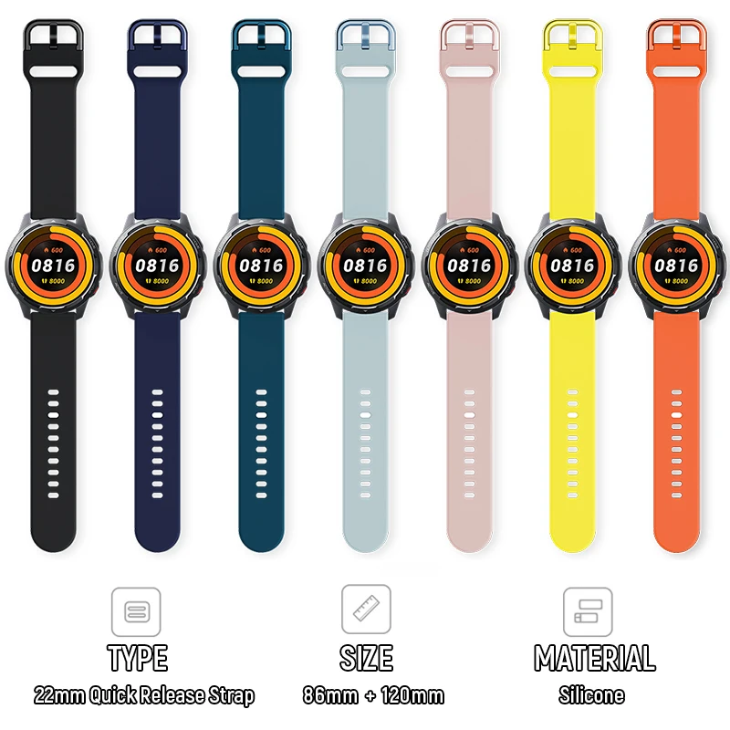 Watchband For Xiaomi Mi Watch S1 Active Global Ver. Strap 22mm Silicone Bracelet Replaceable Smartwatch Wristband Accessories