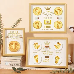 Neonatal Growth DIY Baby Hand and Foot Imprint Photo Frame Souvenir Fetal Hair Umbilical Cord Bottle Children's Birthday Gifts