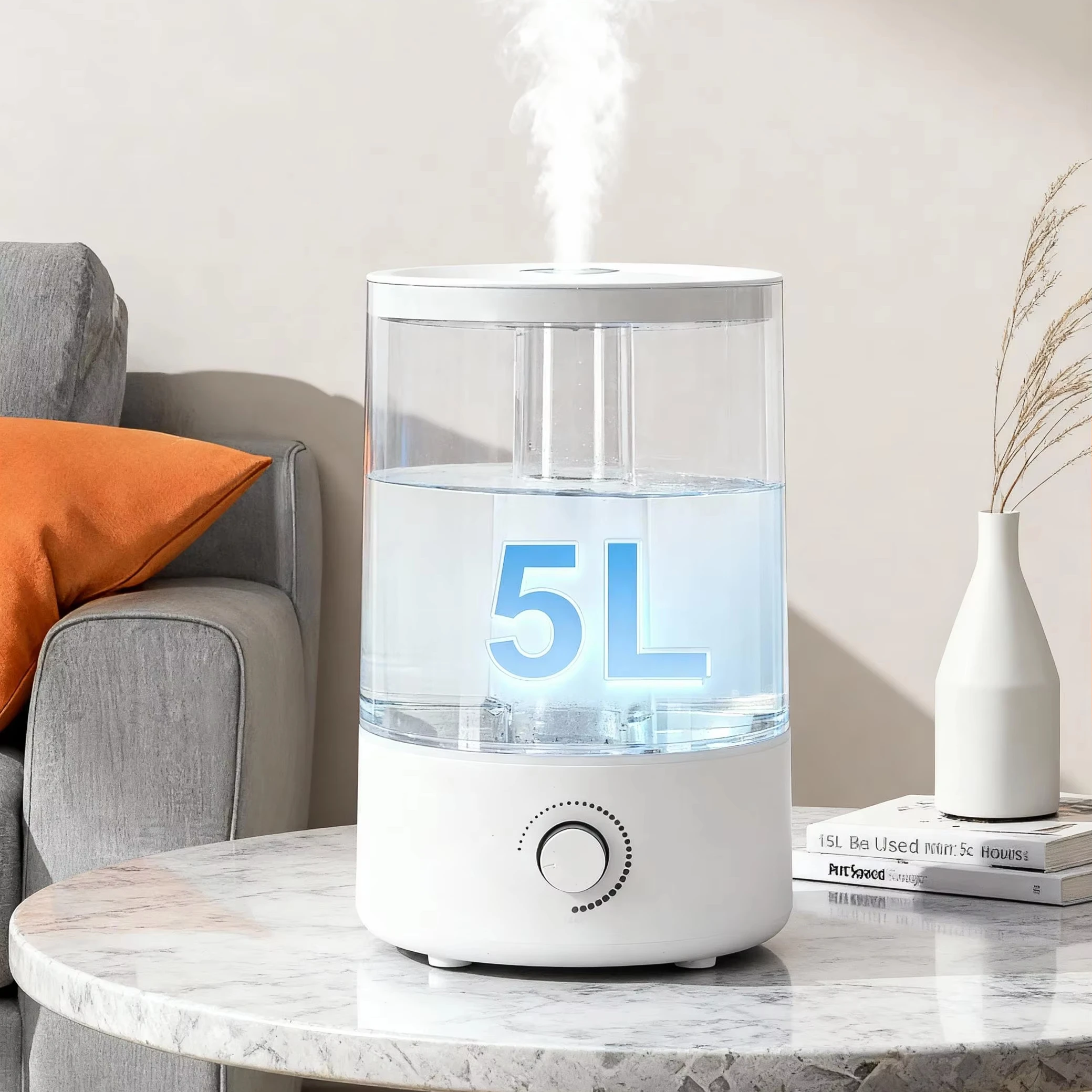 Portable Ultrasonic Humidifier Humidistat Control Aromatherapy Disinfection 3-5L Capacity  Quiet Operation Home Hotel