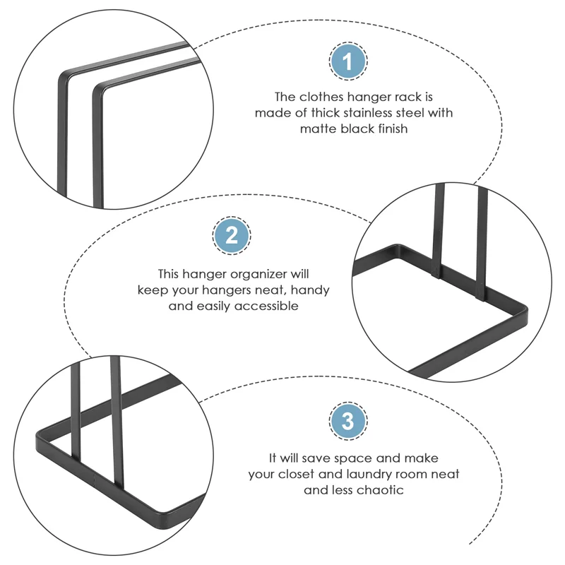 

ABWP-Hanger Storage Organizer, Hanger Stacker Rack For Laundry Closet, Hanger Caddy Stand For Adult Or Child Clothes Hangers
