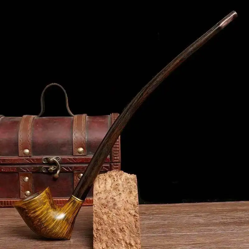 

MUXIANG Hand-Carved Black Bamboo Poker Briar Bamboo Pipe