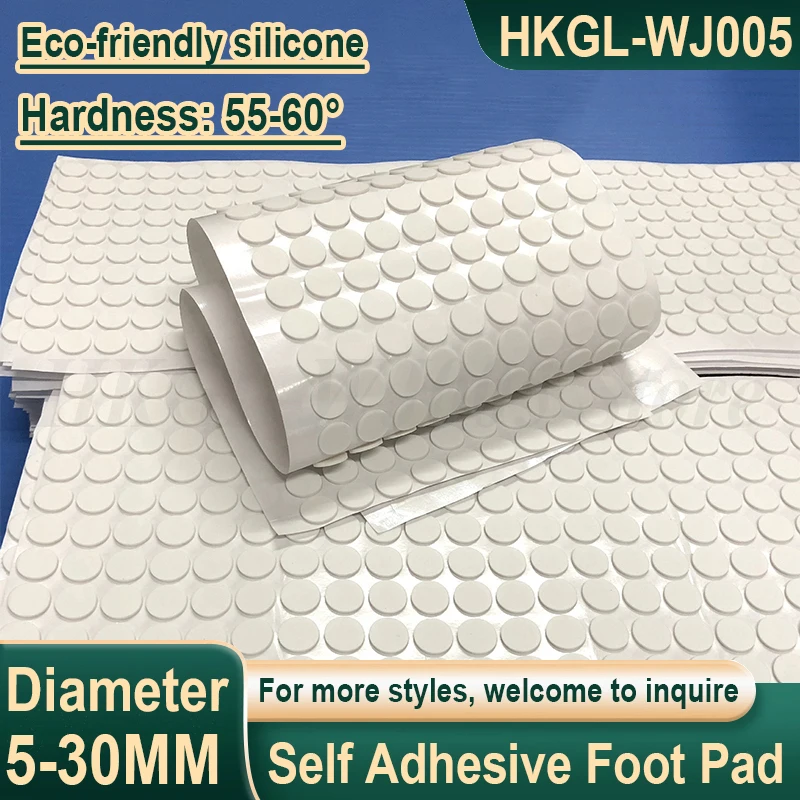 

White Self Adhesive Silicone Rubber Feet Pad Furniture Foot Pad Round Anti Slip Pad for Laptop Keyboard/Furniture Dia 5-30mm
