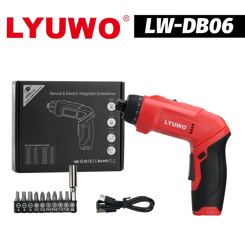 LYUWO 3.6V Electric Tool Set for Household Maintenance and Repair 1800mAh Lithium Battery Mini Household Multi functional Pen