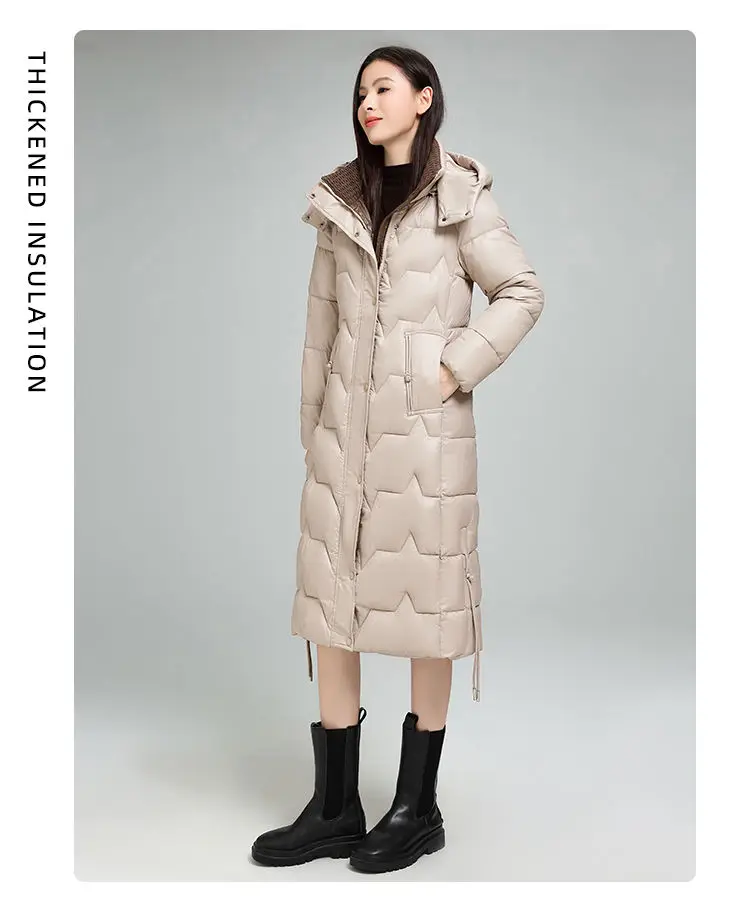 Female Long Down cotton Jacket 2026 Autumn Winter New Fashion Thicken Hooded Coat Women's Windproof Puffer Long Parka Overcoat