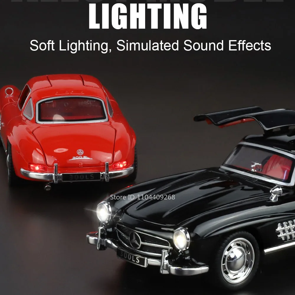 1:32 Schaal 300SL GT63 V8 Sportwagen Model Speelgoed Metalen gegoten Geluid Licht Trek Voertuigen Modellen Jongens hobby Ornamenten Geschenken