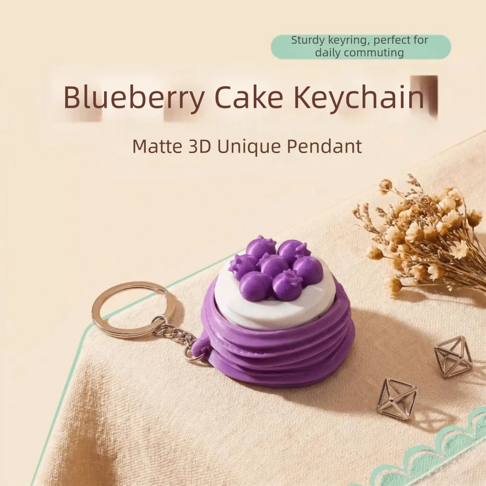 Keyring 3D Printed Clicker Key chain Push Button Simulated Cake Clicker Fidget Cartoon Cute Funny Keyboard Fidget Bag Charm