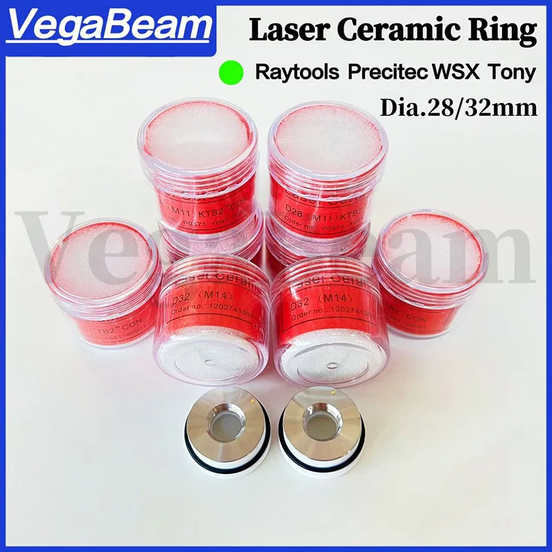 D28 D32 Ceramic Ring Laser Cutting Head Ceramic Body M11 Nozzle Holder M14 Insulation Ring For Raytools WSX HANS Bodor Precitec