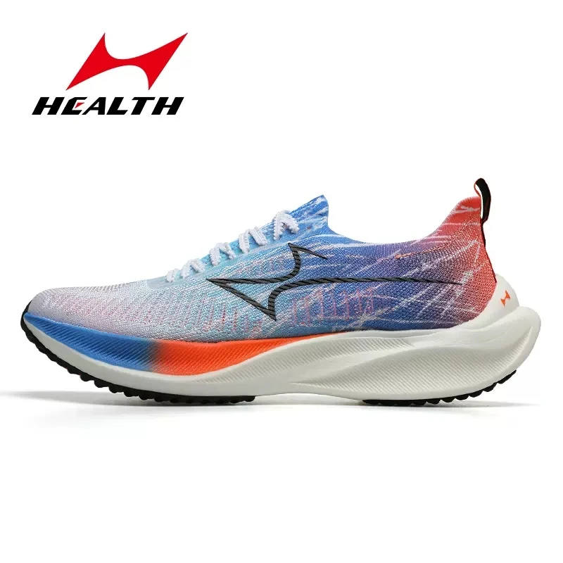 Health Fly Men Nylon Carbon Fiber Professional Marathon Shoes Breathable Cushioning Ultra Light Race Running Jogging Sneakers