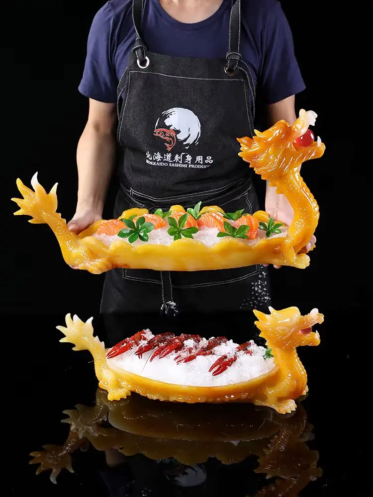 Resin Sashimi Plate Ice Plate Creative Dragon Boat