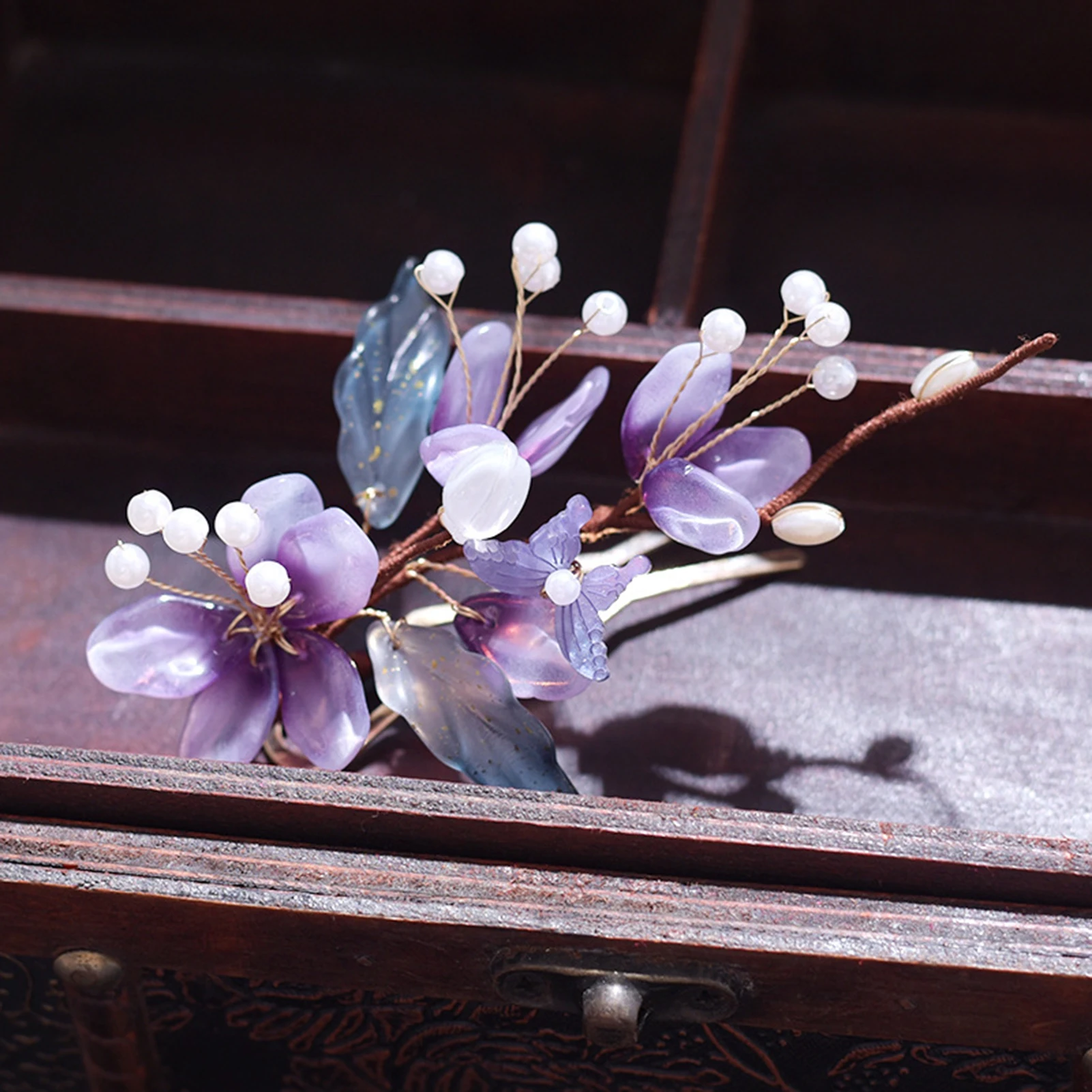 Jepit Rambut Retro Bunga Ungu - Hanbok Hair Pin ulasan dan harga