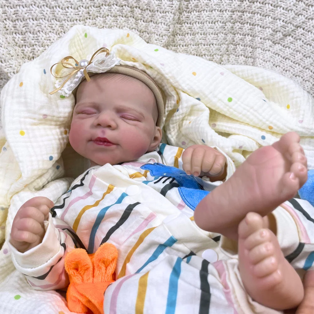 18 Polegada pascale reborn bebê boneca realista recém-nascido tecido macio corpo artesanal 3d pele veias visíveis presente de natal brinquedo boneca