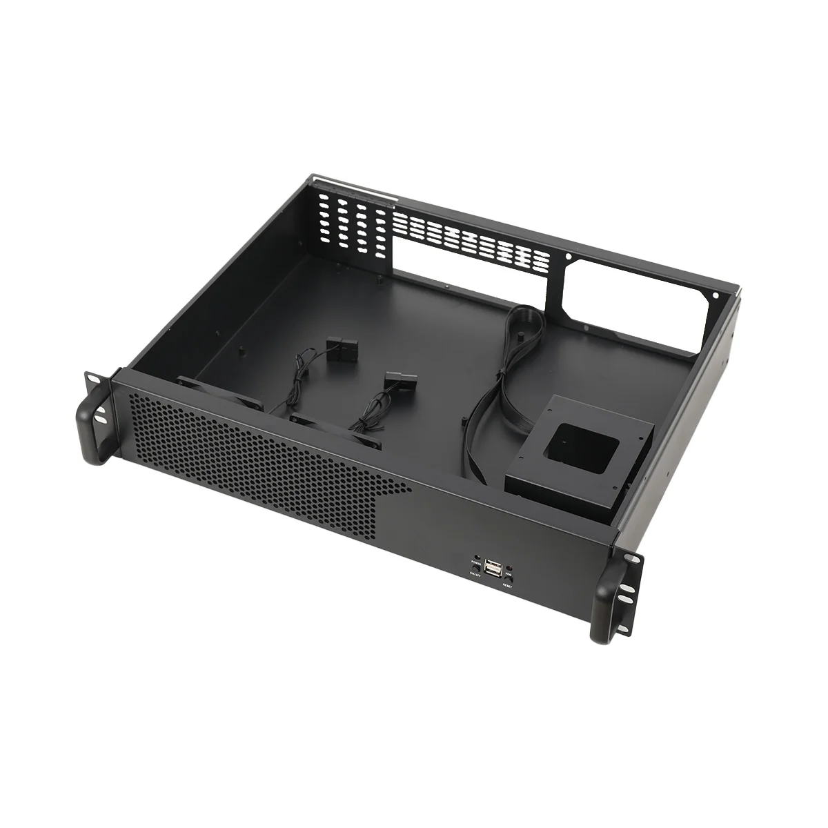 2U Chassis Aluminum Panel Ultra Short Industrial Control Server Chassis Data Storage Motherboard Server Case