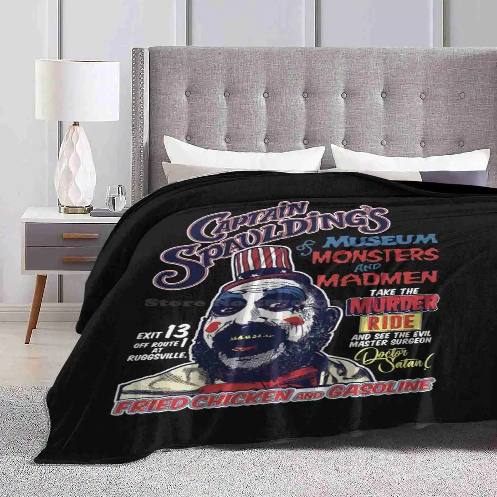 Captain Spaulding'S Museum Of Monsters And Madmen Shaggy Throw Soft Warm Blanket Sofa/Bed/Travel Love Gifts Horror Captain