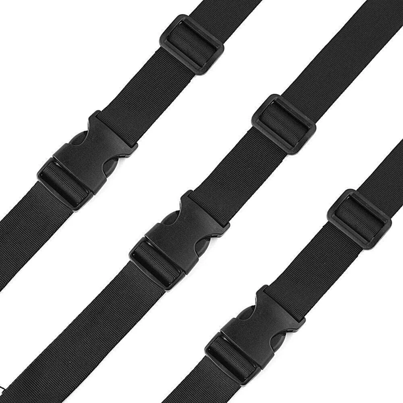 1 Inch Wide 10 Yards Nylon Webbing Strap+12 Set Plastic 1 Inch Flat Side Release Buckles For DIY Making Luggage Strap