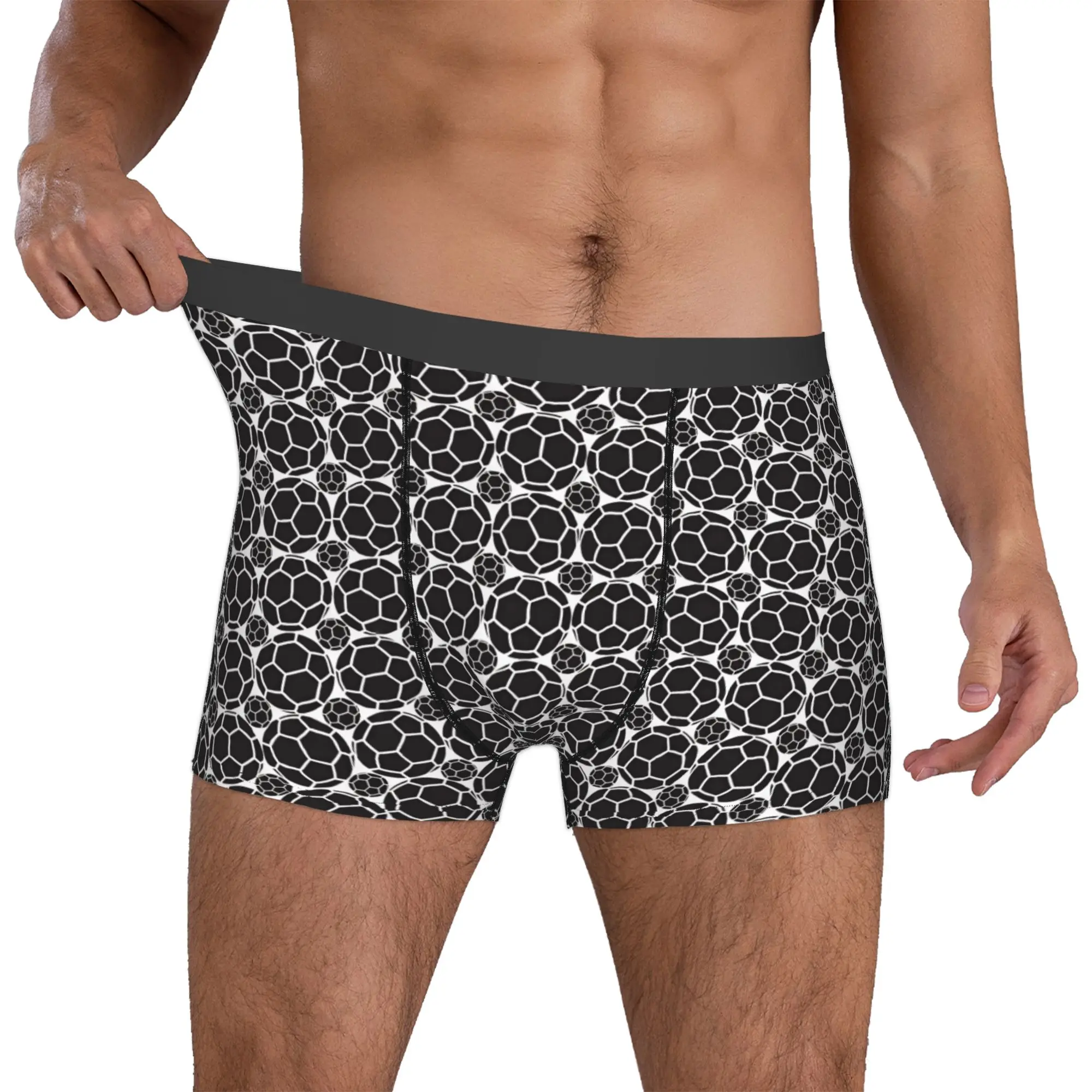 Footbally Seamless Pattern Sports  Boxer Shorts For Men 3D Printed Soccerly  Underwear Panties Briefs Soft Underpants