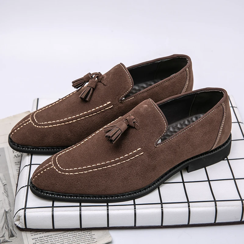 

Classic Men Fringed Shoes PU Black Brown European-style Casual Comfortable Business-friendly Loafers Gentleman's Shoes Men