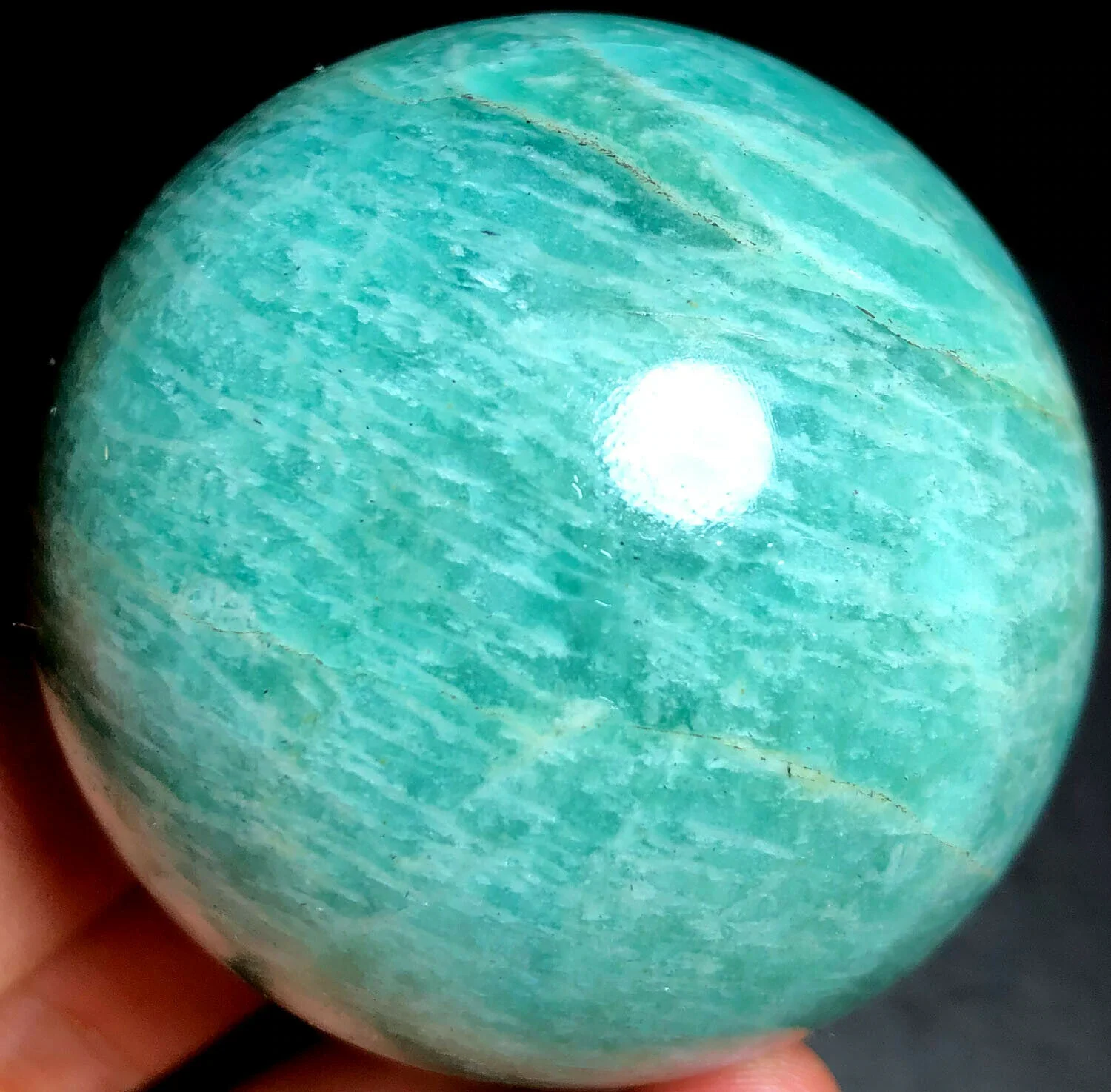 Natural amazonite Crystal Polished Sphere Ball Tianhe stone Healing