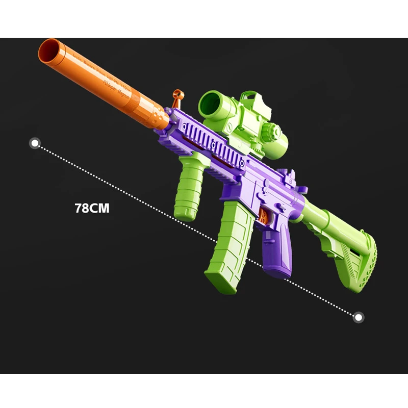 New M416 Toy Gun Gravity-Assembled Carrot Gun Continuous-Fire Shell-Ejectable Soft Bullet Fake Gun Kids Christmas Birthday Gift