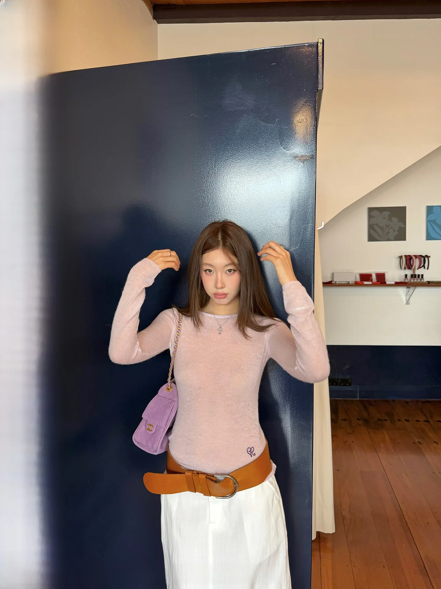 

Ranwear Slim Fit ort Svel Top with Embroidered Letter round Ne Thin Cover up Faionable Archive Loose Feel