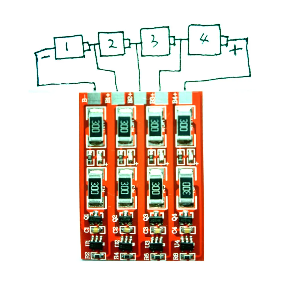 Imagem -05 - Placa de Proteção de Carregamento da Bateria de Lítio de Bms 1s 2s 3s 4s Lifepo4 Li-ion Balancer Board 500ma 1a 1.5a Balanço Atual 3.2v 4.2v