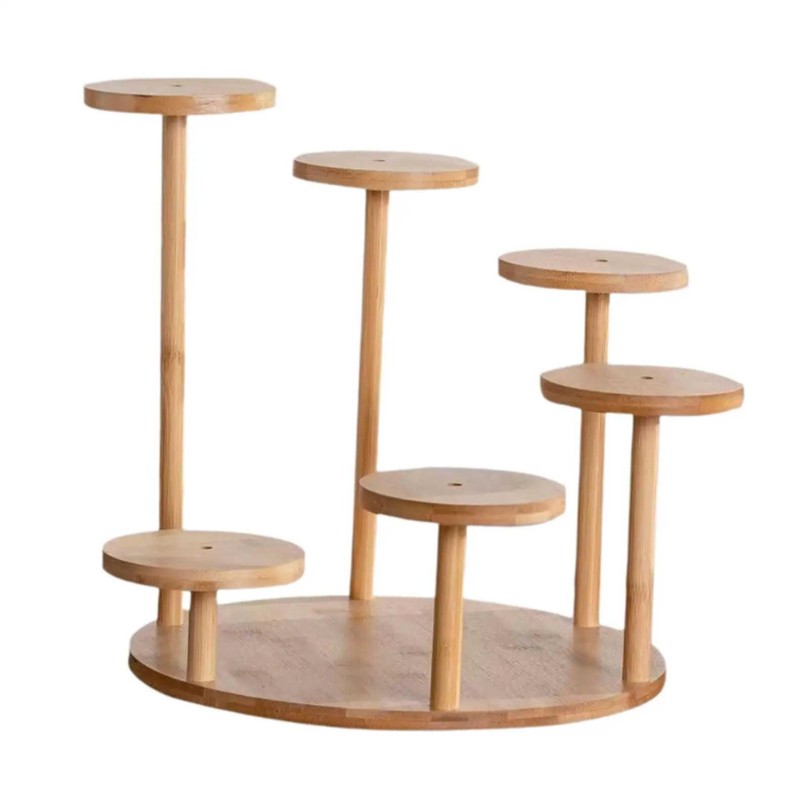 Wooden Tabletop Plant Stand Organizer Multi Layer Storage Rack for Pots Stand for Balcony Indoor Outdoor Decoration