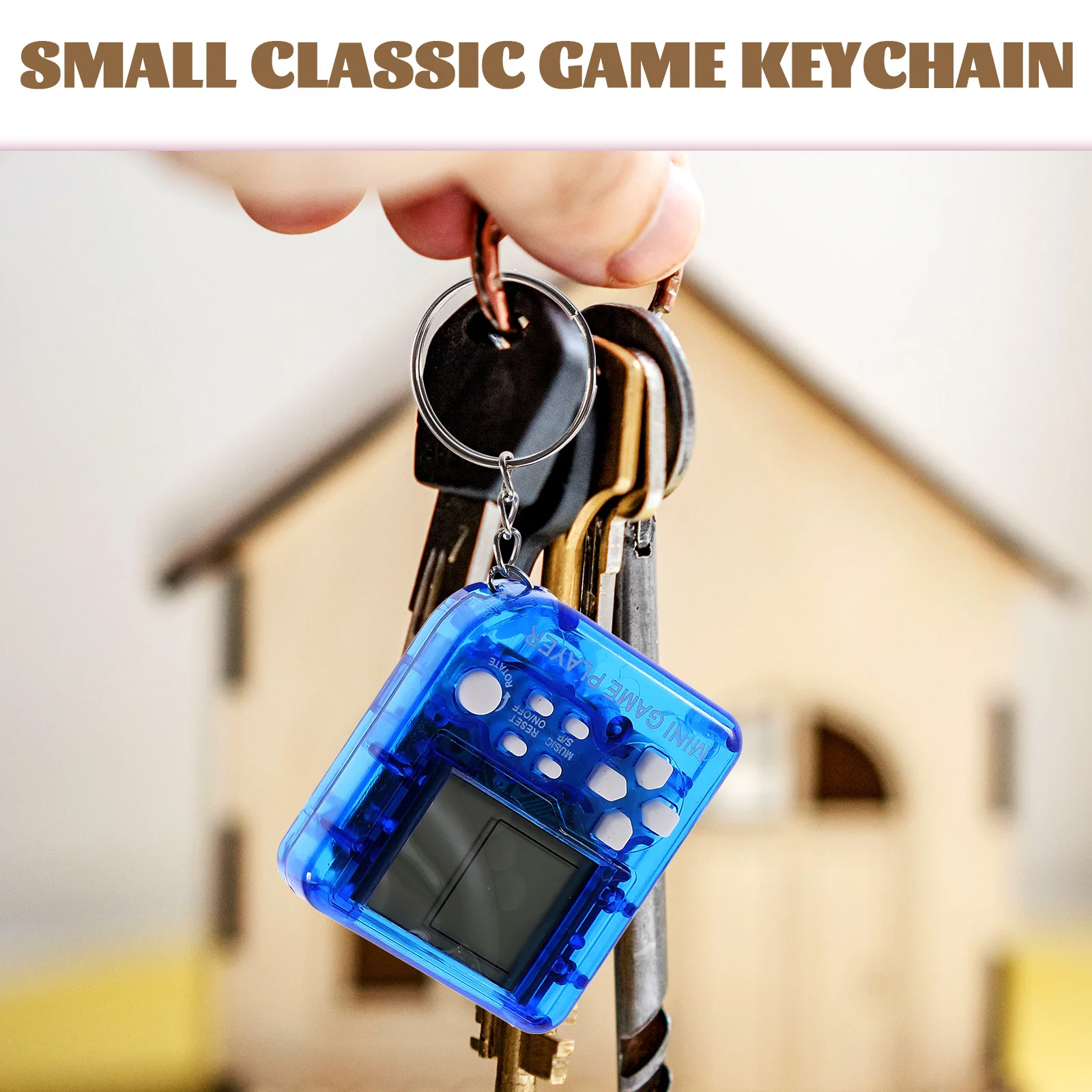 

4pcs Electronic Game Keychain Mini Game Machine Pendant Key Holder For Car Bag Backpack Hanging Ornament Party Favors Gift