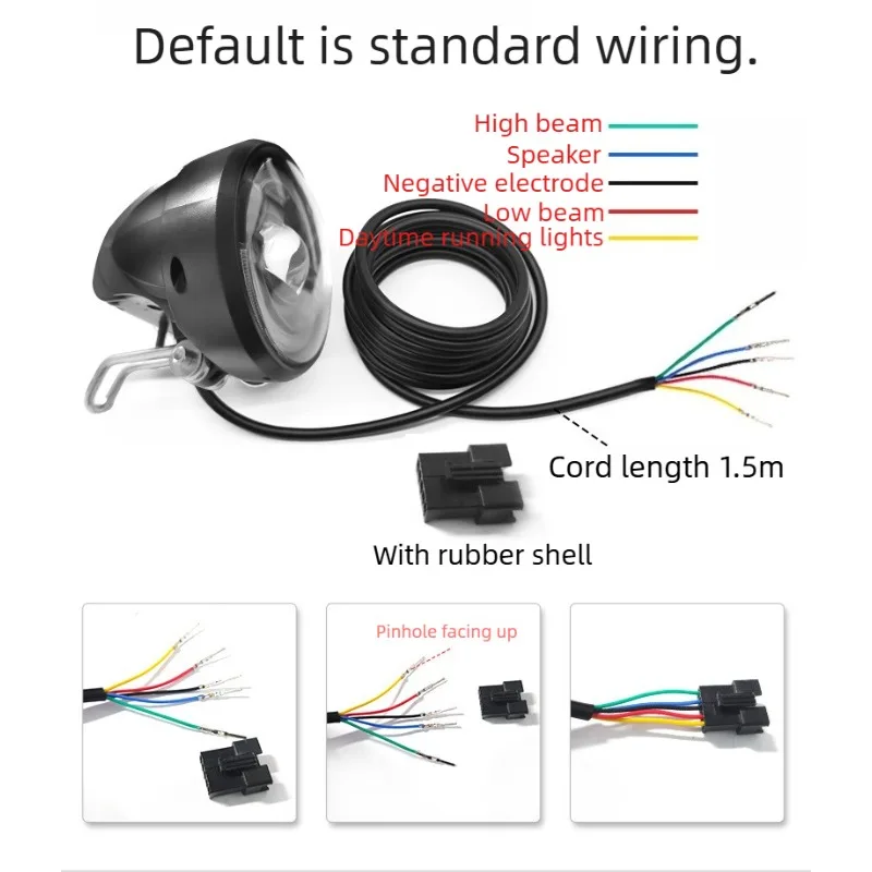1pcs Electric Bicycle Front Spotlight High Running Lights Multi in One Mountain Bike for Off-road Bike Front Headlight With Horn