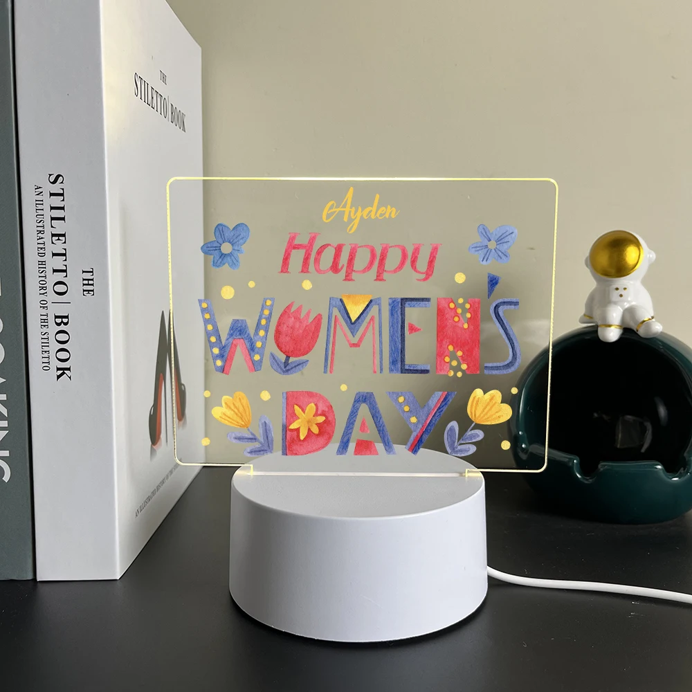 

Personalized Love 2D Night Light flower 3D Visual Design for Home Bedroom decoration, children's birthday and Christmas gifts