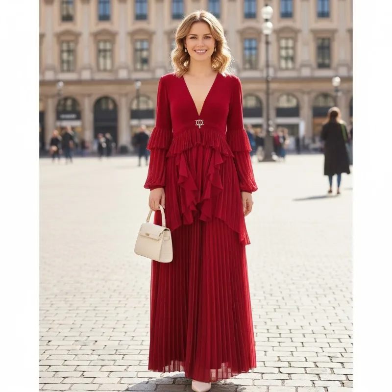 

Miyake Pleated Pants Suit 2026 Elegant Ageing Plisse Casual Suit Women Spring New Miyake Loose Plus Size Pleats Wide Leg Pants