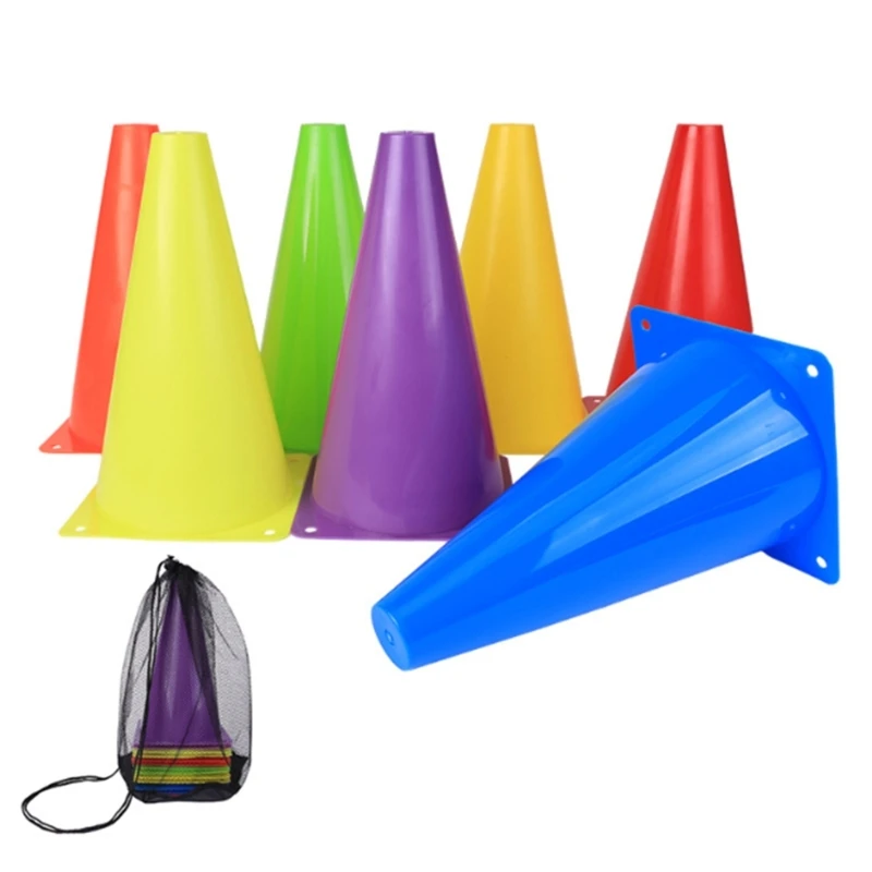 

25UC 10Pcs Plastic Agilitys Cone Football Training Maker Bucket Field Skating Marker Soccer Training Marker Obstacle Cone