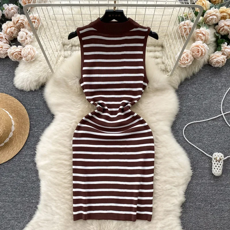Strip O Neck Slim Summer Sexy Knit Mini Dress Spaghetti Strap Vestido De Festa Women Casual Party Bodycon Elastic Vestidos