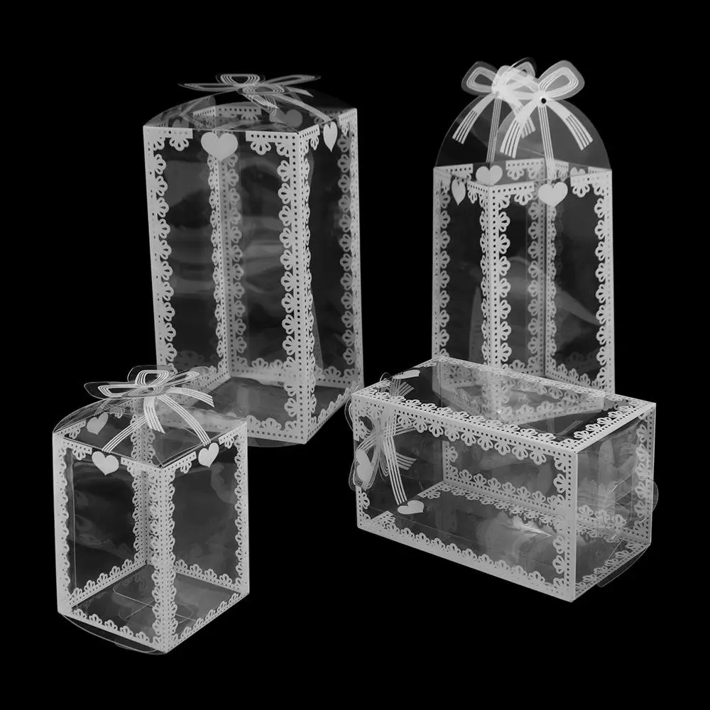 10pcs PVC Chocolate Transparent Box Candy Holders Party Supplies Gift Boxes Candy Box Wedding Favor Gift Packaging Box