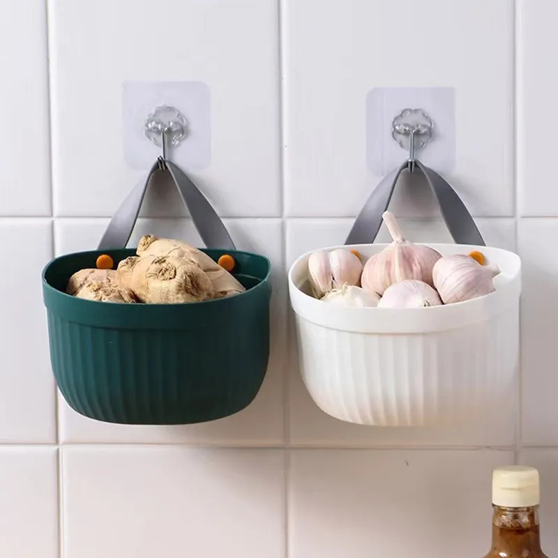 Cesta de almacenamiento de cebolla y jengibre para cocina, con gancho, organizador de frutas y verduras, cesta colgante para artículos diversos para el baño y el hogar