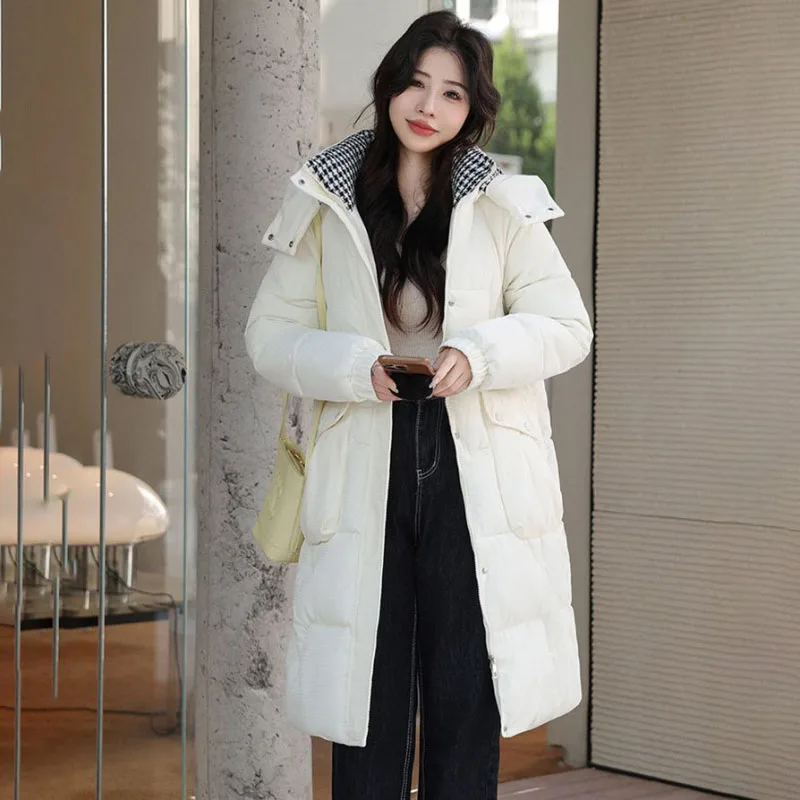 Formal Hooded Thicke Warm Parker Coat 2023 Winter New Down Cotton-Padded Jacket Women Overcoat The Long Korean Loose Cotton Coat